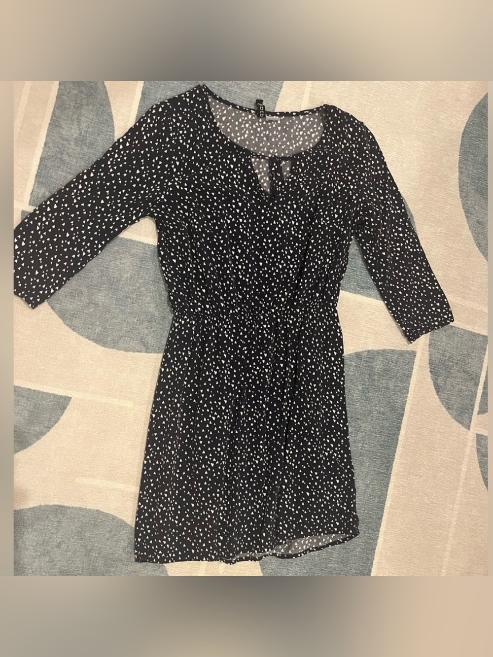 H&M Blue Dress with white hearts size 6